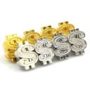 Dekorative Ventilkappen in Form des Dollarzeichens Kunststoff und Kupfer Glänzender Metall-Look Größe 1,5 x 1,5 x 1,5 cm Set mit 4 Stück 6