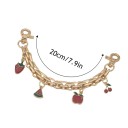 Dekorativer Kettenanhänger für Handtaschen 20 cm Goldene Kette mit rotem Obst Metalllegierung Dekorativer modischer Kettenanhänger für Handtaschen 2