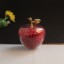 Dekoratívne sklenené jablko s kryštálmi 8