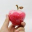 Dekoratívne sklenené jablko s kryštálmi 6