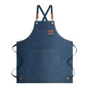 Delantal de cocina de tela 78x68 cm a prueba de aceite y agua con bolsillos para herramientas Unisex delantal de barbacoa de moda para hombres 1