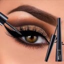 Delineador líquido a prueba de agua en color negro de 10 cm con pincel fino, de larga duración y resistente para un maquillaje de ojos intenso 4