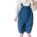Denim Dungarees for Babies and Girls with Sleeveless Design, Bunny Ears and Tail Cotton Summer Dungarees with Pockets and Shoulder 5
