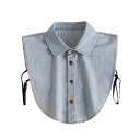 Denim falsk krave til kvinder Stilfuld aftagelig krave Elegant dametilbehør til bluse, sweater eller kjole Modedekoration 2
