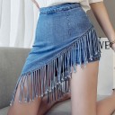 Denim minikjol för kvinnor 5