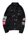 Denimjacka för män med tryck A1490 9