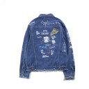 Denimjacka för män med tryck 6