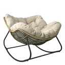Design Hinta Szék Párnázott Tűzött Üléssel 120x95 cm Acél Vázon Plüss Flanel Felülettel Nappali és Hálószoba Számára 2