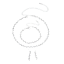 Designad 3-delars set av glänsande smycken Halsband Armband Örhängen Kopparlegering Minimalistisk lätt lyx för kvinnor 2