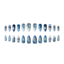 Designer Almond Nail Set 25.6–18.3 mm 12 Sizes 24 pcs False Nails with Glue Glossy Finish Elegant Style for Manicure 3