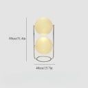 Designer Lamp with Two Ball Shades Stacked, 80 x 40 cm, Warm White Light, Metal Frame, White, Decorative Interior Light 3