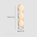 Designová lampa so tromi guľami nad sebou, 130 x 40 cm, studené biele svetlo, kovový rám, strieborná, do modernej kancelárie a obývacieho pokoja 2