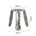Designová stolička z nerezové oceli a opěrka nohou, rozměry 340 x 450 x 465 mm, stříbrná barva, do obývacího pokoje, ložnice i předsíně 3