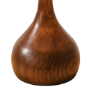 Designová stolní lampa houbovitého tvaru, 31.5 x 22 cm, 12W, studené bílé světlo, dřevo se skleněným kloboukem, hnědá, do ložnice 3