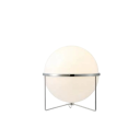 Designová stolní lampa s kulovým stínidlem, 40 x 41 cm, studené bílé světlo, kovová podstavná konstrukce, bílá, do ložnice i pracovny 1