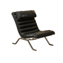 Designové lounge křeslo s posuvnou opěrkou hlavy Rozměry 65 x 95 x 80 cm Ocelový rám a potah ve vzhledu kůže Do obývacího pokoje i ložnice 1