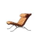 Designové lounge křeslo s posuvnou opěrkou hlavy Rozměry 65 x 95 x 80 cm Ocelový rám a potah ve vzhledu kůže Do obývacího pokoje i ložnice 4