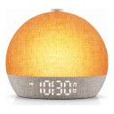 Despertador com simulação de amanhecer e pôr do sol Aparelho sonoro com 30 sons e ruído branco 12 cores RGB Abajur de linho Para o quarto 1