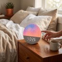 Despertador com simulação de nascer e pôr do sol 30 sons e ruído branco 17 modos de luz Cobertura de tecido 16,5 cm Branco Para o quarto 4