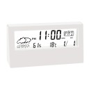 Despertador electrónico de mesa com previsão do tempo e luz noturna 13 x 3 x 7 cm plástico ABS para interiores modernos 1
