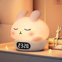 Despertador infantil Conejito con pantalla de silicona y simulación del amanecer Control táctil Luz de colores Termómetro Carga USB-C Blanca 2