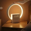 Despertador luminoso con anillo luminoso y altavoz Bluetooth Apariencia de madera Simulación del amanecer Sonidos para dormir Control táctil 22 cm 4