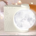 Despertador luminoso en forma de Luna con simulación del amanecer Lámpara nocturna 3 niveles de brillo 10 sonidos relajantes Dos alarmas Blanco crema 5