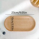 Desserttallrik med rundade kanter 23 x 10 cm av massivt trä ljusbrun oval bricka för servering av desserter och småsnacks 2
