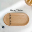 Desszerttálca lekerekített végekkel 18 x 10 cm tömör fából világosbarna ovális tálca desszertek és falatok tálalásához 2