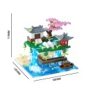Detaille micro bouwset Taohuatan 145 x 135 x 110 mm Chinese landschap met LED verlichting Creatief model van het meer Culturele mini decoratie voor kinderen en volwassenen 3