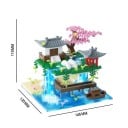 Detaille micro bouwset Taohuatan 145 x 135 x 110 mm Chinese landschap met LED verlichting Creatief model van het meer Culturele mini decoratie 3