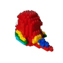 Detailní červený papoušek 7.6 x 10 x 6.5 cm Mikro mini stavební bloky 3D model pro nadšence do ptáků Kreativní montážní cihly jako dekorace 5