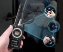 Détecteur multifonction K18 de caméras cachées 9,14 x 4,78 cm Détecteur sans fil de localisateurs GPS et d'écoutes Scanneur de sécurité portable 3