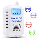 Detector 2 en 1 de monóxido de carbono CO y gases inflamables Metano Propano Gas natural Pantalla LED Alarma sonora Alimentación 220 V Detector de seguridad 2