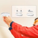 Detektor dymu a oxidu uhoľnatého 2v1 WiFi s aplikáciou Tuya, LCD displejom a alarmom 85 dB, priemer 13.5 x výška 3.1 cm, biely 2