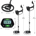 Detektor kovů MD-4090 s LCD displejem, vodotěsnou cívkou 22 cm, třítónovou diskriminací a podsvícením, černý, výsuvný 82–107 cm 2