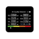 Detetor de qualidade do ar 9v1 medidor de CO2 com ecrã Medição de CO TVOC HCHO PM2.5 PM1.0 PM10 Temperatura Humidade Sensor preciso Bateria 3