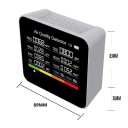 Detetor de qualidade do ar 9v1 medidor de CO2 com ecrã Medição de CO TVOC HCHO PM2.5 PM1.0 PM10 Temperatura Humidade Sensor preciso Bateria 4