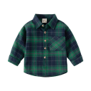 Detská bavlnená kockovaná košela s golierom Dlhý rukáv Ležérny top na gombíky pre chlapcov Bábätko Rôzne farby Pohodlné 2