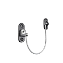 Dětská bezpečnostní pojistka s lankem 257 mm 55 × 16 mm kovové lanko plast černá pro skříně dveře nábytek 2