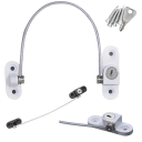 Dětská bezpečnostní pojistka s lankem 257 mm 55 × 16 mm kovové lanko plast černá pro skříně dveře nábytek 5