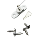 Dětská bezpečnostní pojistka s lankem 257 mm 55 × 16 mm kovové lanko plast černá pro skříně dveře nábytek 3