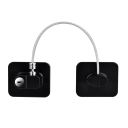 Dětská bezpečnostní pojistka s ocelovým lankem 260 mm samolepicí zámek 70×70 mm pro nábytek dveře okna spotřebiče 2