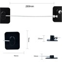 Dětská bezpečnostní pojistka s ocelovým lankem 260 mm samolepicí zámek 70×70 mm pro nábytek dveře okna spotřebiče 4