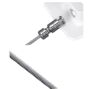 Dětská bezpečnostní pojistka s ocelovým lankem 260 mm samolepicí zámek 70×70 mm pro nábytek dveře okna spotřebiče 7