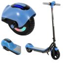 Dětská elektrická koloběžka s Bluetooth hudbou a LED displejem, motor 110W, baterie 60Wh, dojezd 5–8 km, nosnost 60 kg, modrá, pro děti 4
