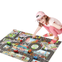 Dětská hrací podložka 83 x 57 cm Měkký koberec s motivem města Silnice Parkoviště Mapa dopravy Lezecká podložka Tloušťka 0,5–1 cm 2