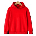 Dětská jednobarevná mikina s kapucí přes hlavu hoodie pro kluky i holky s dlouhým rukávem na běžné denní nošení 5