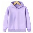 Dětská jednobarevná mikina s kapucí přes hlavu hoodie pro kluky i holky s dlouhým rukávem na běžné denní nošení 3