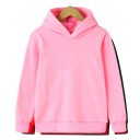 Dětská jednobarevná mikina s kapucí přes hlavu hoodie pro kluky i holky s dlouhým rukávem na běžné denní nošení 7
